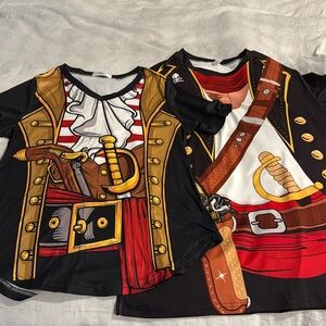 2 Pirate Costume Shirts: men Sz XL, women Sz M